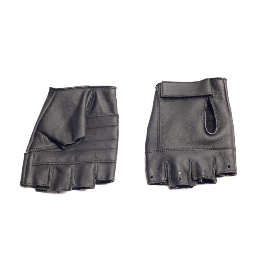 Guantes de Piel Sin Malla Medio Dedo